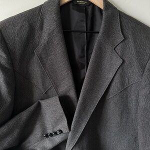 Vintage Grand Entry Western Sport Coat  jacket Men size 48R Grey Pointed Pockets
